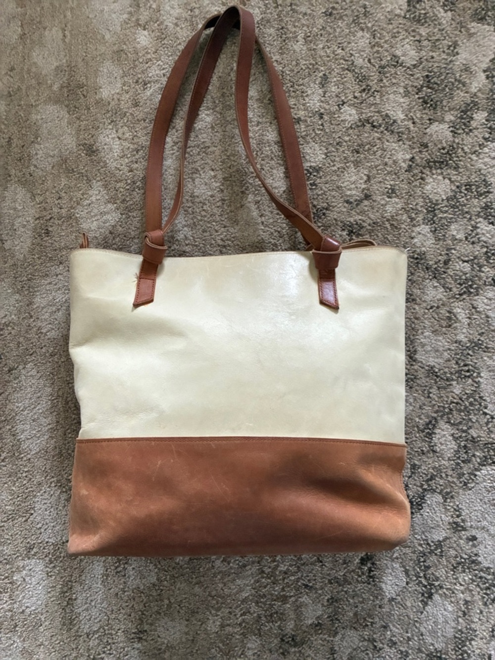 ABLE Local and Global Leather Shoulder Bag Handbag Tote Purse Distressed Brown